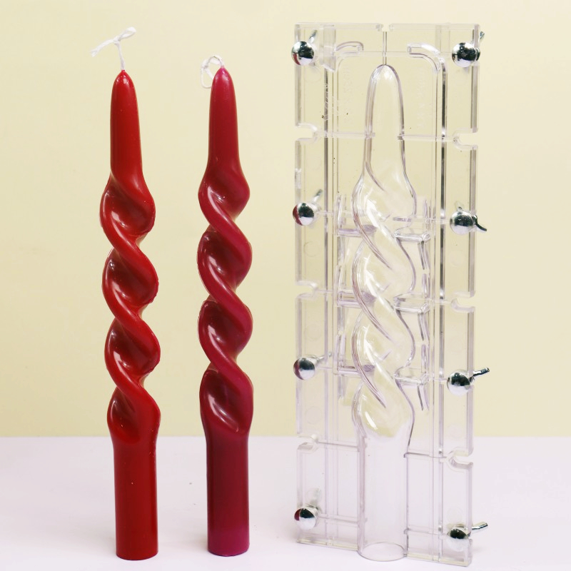 Candle Making Diy Kit - Twisted Stripe คอลัมน์อะคริลิคเทียนแม่พิมพ์ Easy Demoulding Smooth