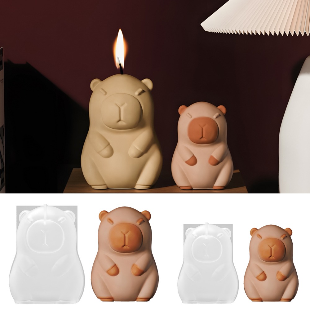 Candle Making Wax Melter - ยืน Capybara กลิ่นเทียนแม่พิมพ์ซิลิโคน 3D สัตว์เรซิ่นพลาสเตอร์ทําอุปกรณ์ Handmade