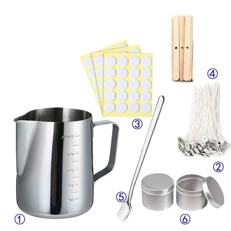 Candle Making Pot - ชุดอุปกรณ์ทำเทียน DIY เครื่องมือหลอมขี้ผึ้งเทียน ขวดอโรมาเธอราพีทำมือ แม่พิมพ์ ไส้เทียน