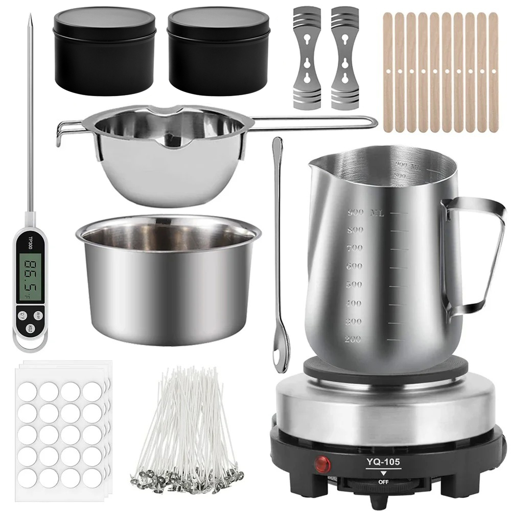 Candle Making Diy Kit - ชุดทำเทียน DIY Glintmos พร้อมแผ่นทำความร้อน อุปกรณ์ทำเทียนพร้อมหม้อหลอมขี้ผึ้ง ชุดเครื่องมือทำเทียนสำหรับผู้ใหญ่