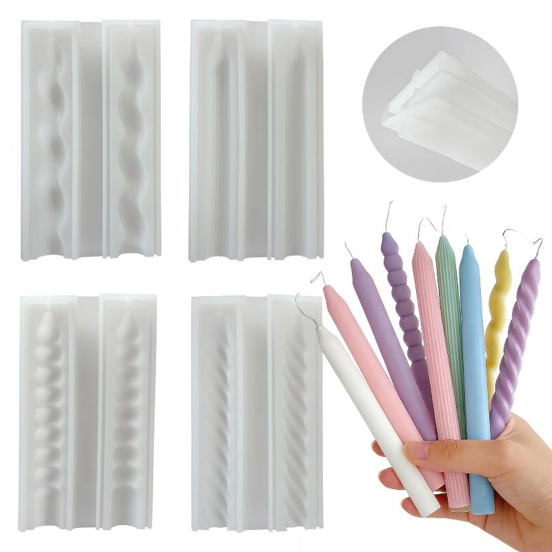 Candle Making Wax Melter - แม่พิมพ์เทียนซิลิโคนแบบเกลียวยาว DIY แม่พิมพ์แท่งขี้ผึ้งแบบบิดเกลียว แม่พิมพ์งานฝีมือ ของตกแต่งบ้าน อุปกรณ์ทำเทียนรูปทรงเรขาคณิต