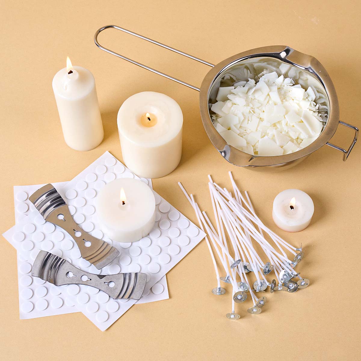 Candle Making For Beginners - ชุดอุปกรณ์ทำเทียนหอม DIY พร้อมหม้อหลอม ไส้เทียน ขี้ผึ้งถั่วเหลือง อุปกรณ์ทำเทียน