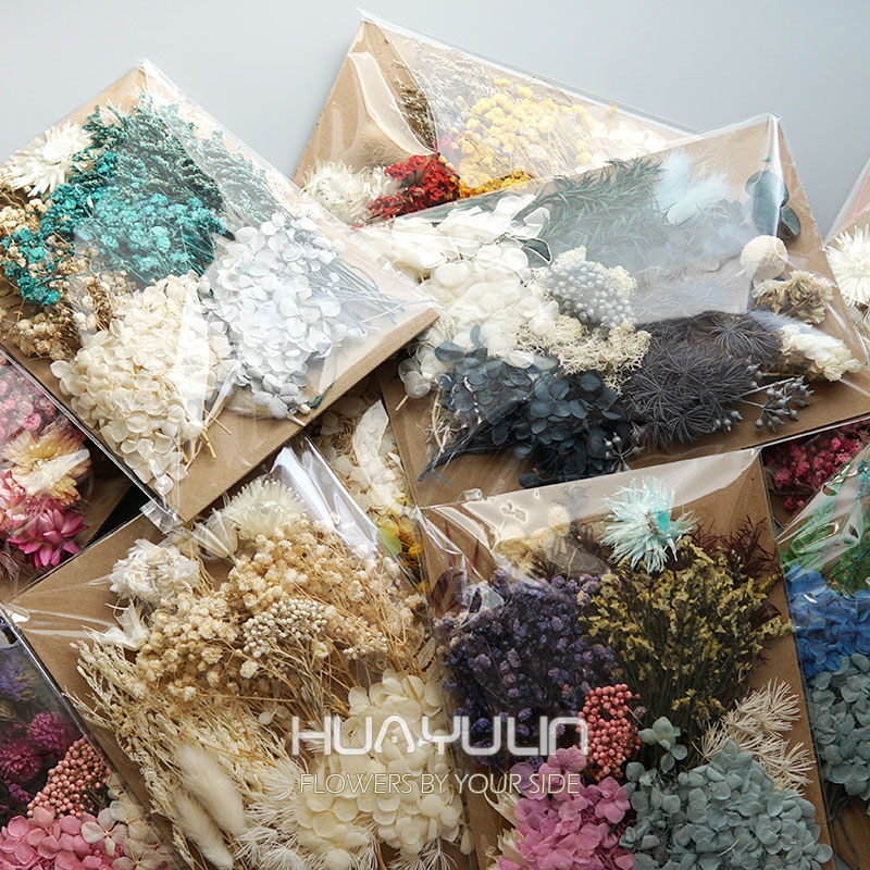 Candle Making Activity - 1 แพ็คพืชประดิษฐ์แห้งดอกไม้จริงวัสดุที่เก็บรักษาไว้อีพ็อกซี่เรซิ่นเทียน DIY ดอกไม้วัสดุไฮเดรนเยียชุดดอกไม้
