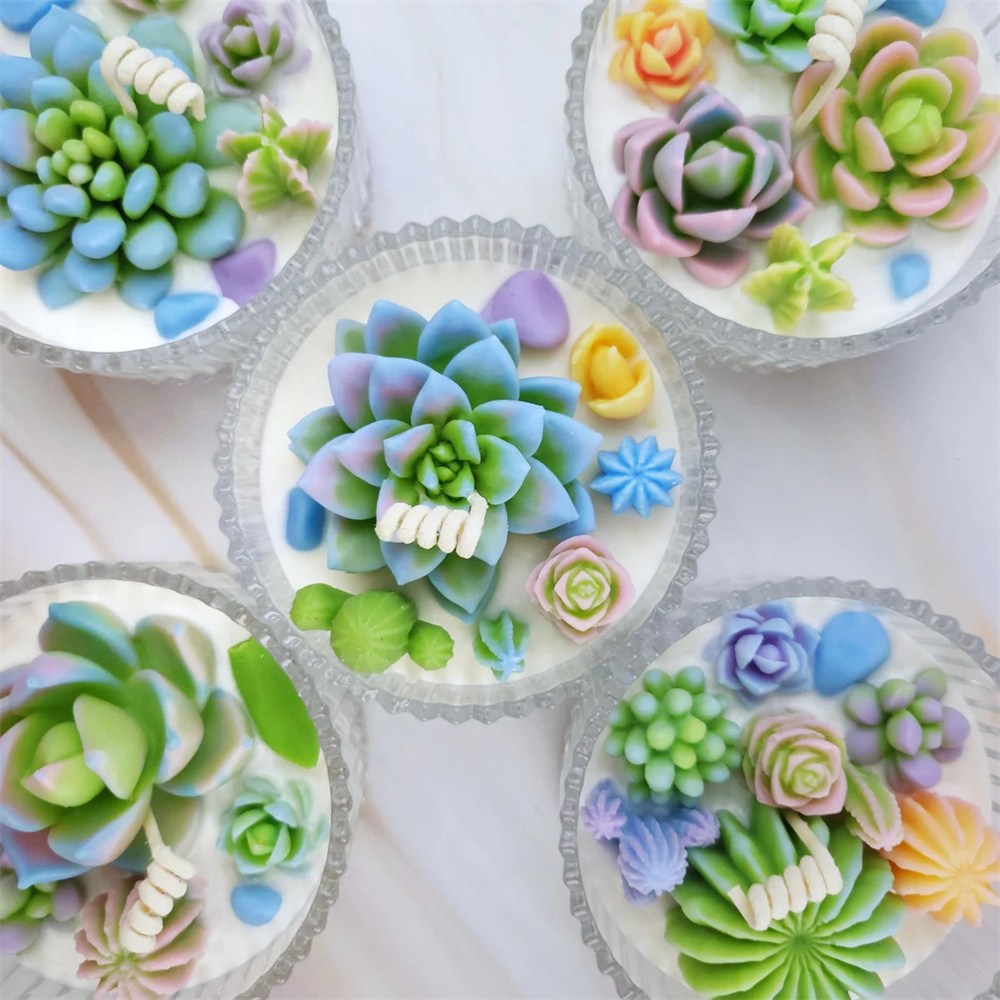 6pcs Succulent ซิลิโคนเทียนแม่ - Candle Making Wax Melter บทวิจารณ์และราคา